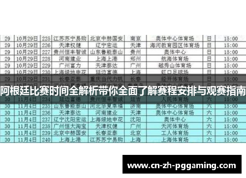 阿根廷比赛时间全解析带你全面了解赛程安排与观赛指南