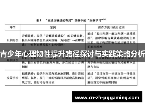 青少年心理韧性提升路径探讨与实践策略分析